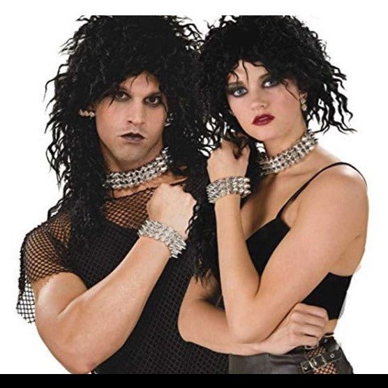 3pk Spiky Punk Wristbands and Choker set - Everything Party