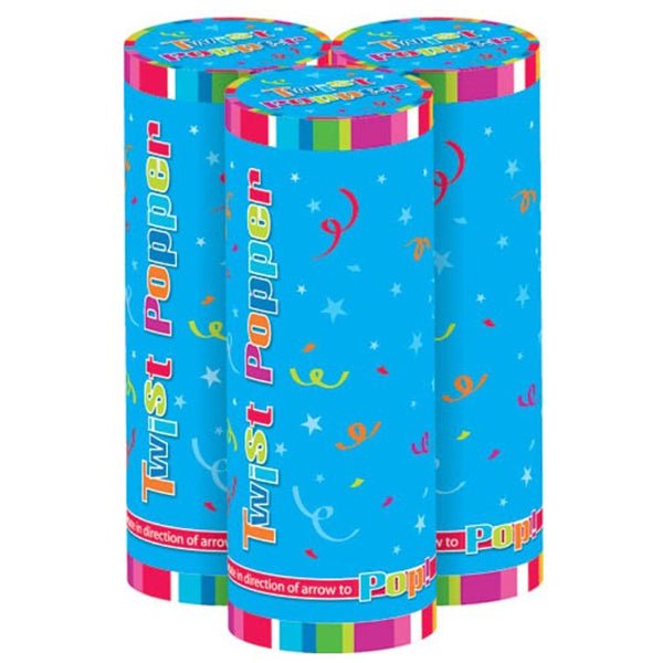 3pk Twist Party Poppers - Everything Party