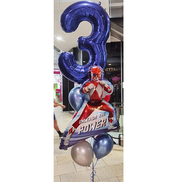 3rd Birthday Power Ranger Foil Balloon Bouquet - Everything Party