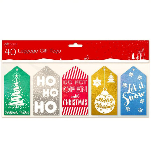 40 Christmas Luggage Gift Tags - Everything Party