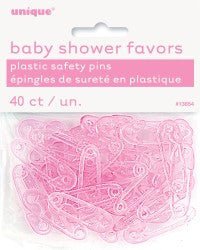 40pc Plastic Safety Pins - Pink - Everything Party