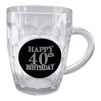 40th Birthday Badge Premium Dimple Stein - Everything Party