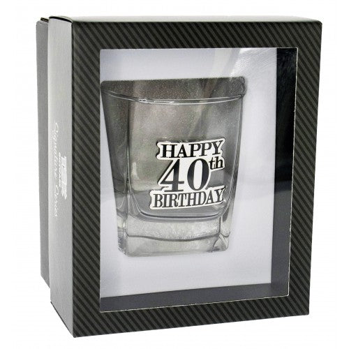 40th Birthday Badge Premium Scotch Glass - Everything Party