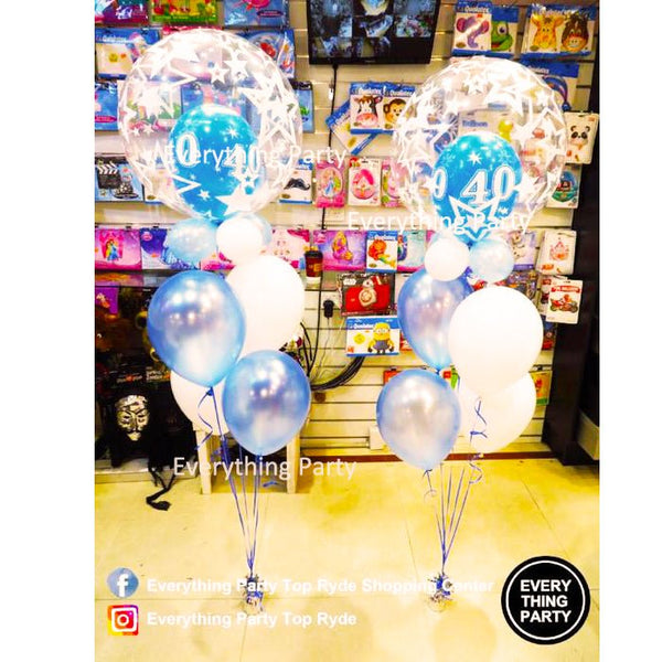 40th Birthday Helium Bubble Balloon Bouquet - Everything Party