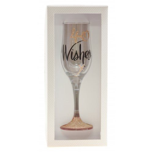 40th Birthday Wishes Rose Gold Champagne Glass - Everything Party