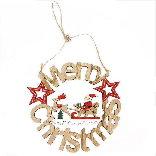 42cm Wooden Christmas Haning Decoration Merry Christmas Sign - Everything Party