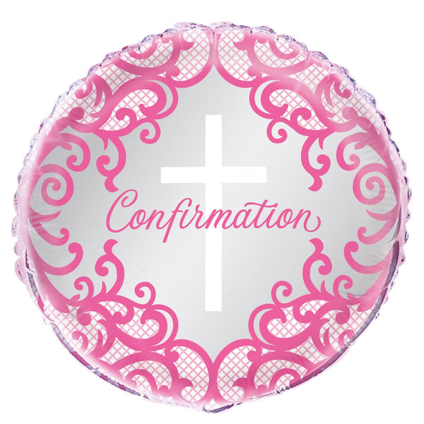 45cm Pink Cross Confirmation Foil Balloon - Everything Party