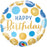 45cm Qualatex Foil Happy Birthday Blue & Gold Dots Balloon - Everything Party