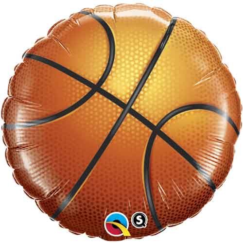 45cm Qualatex Round Foil Basketball Balloon - Everything Party