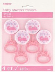 4pc (Rattles) Baby Pink Favours - Everything Party