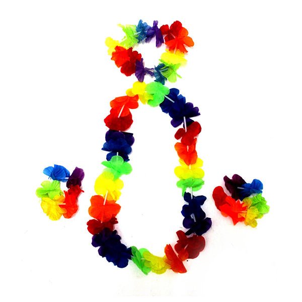 4pcs Hawaii Flower Lei set - Multicolour - Everything Party