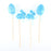 4pcs Polystyrene Egg & Bunny On Pick with Glitter - Everything Party