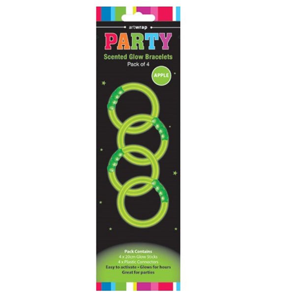 4pk Apple Scented Green Glow Bracelets - Everything Party
