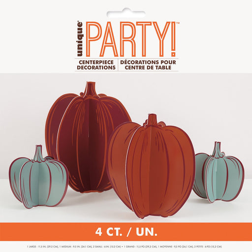 4pk Halloween Pumpkin Centrepiece Decoration - Everything Party