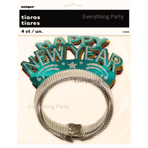 4pk Happy New Year Glitter Tiaras - Everything Party