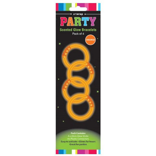 4pk Orange Scented Orange Glow Bracelets - Everything Party