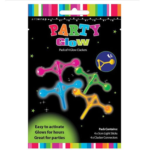 4pk Party Favours Glow Clackers - Everything Party