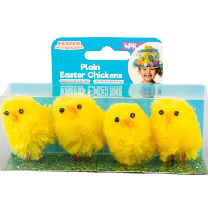 4pk Plush Easter Chicks Large 4.5cm - Everything Party