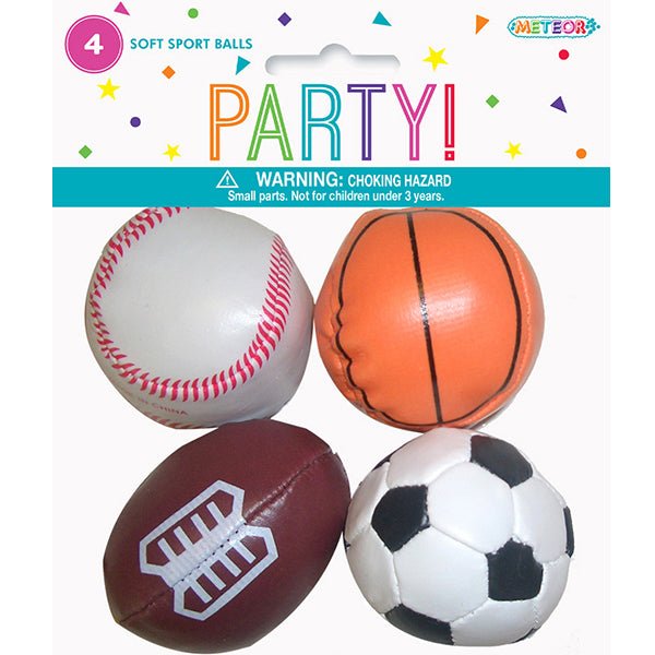 4pk Soft Sport Balls - Everything Party