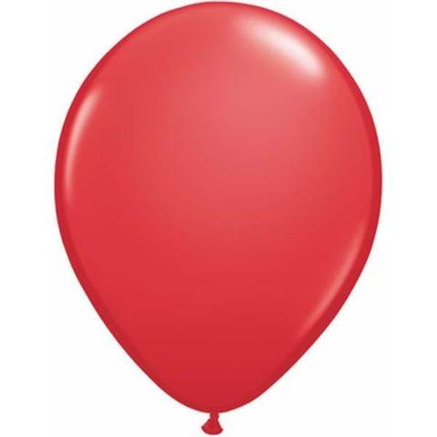 5" Qualatex Plain Latex Balloon - Round Standard Red - Everything Party