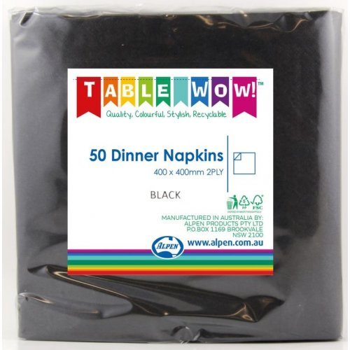 50pk Dinner Napkins - Black - Everything Party
