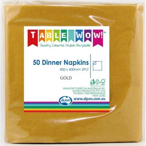 50pk Dinner Napkins - Gold - Everything Party