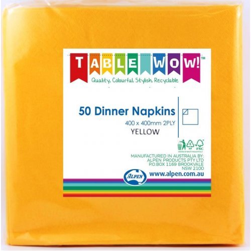 50pk Dinner Napkins - Yellow - Everything Party