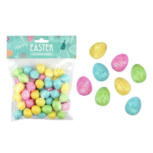 50pk Easter Craft Mini Glitter Foam Eggs - Everything Party