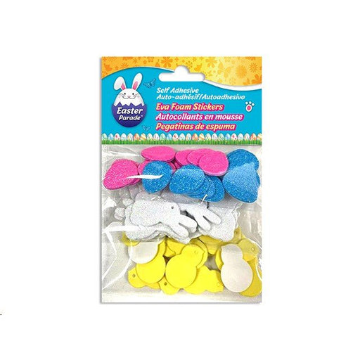 50pk Easter Self Adhesive Craft Glitter Foam Stickers - Everything Party