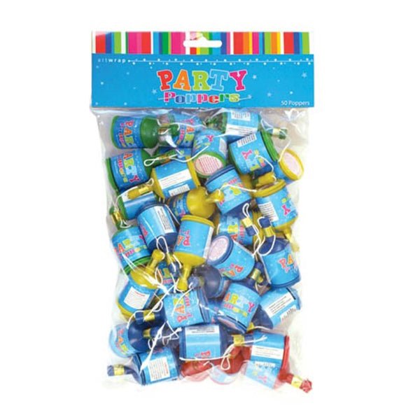 50pk Party Poppers - Everything Party