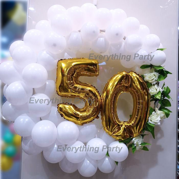 50th Birthday Balloon Wreath - Everything Party