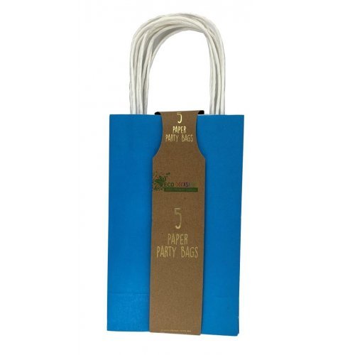 5pk Azure Blue Paper Party Gift Bags - Everything Party