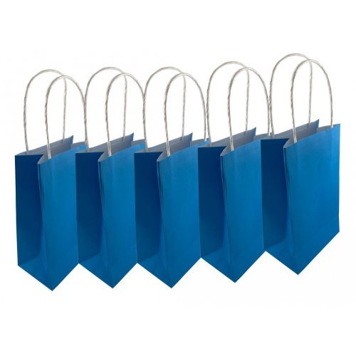 5pk Azure Blue Paper Party Gift Bags - Everything Party