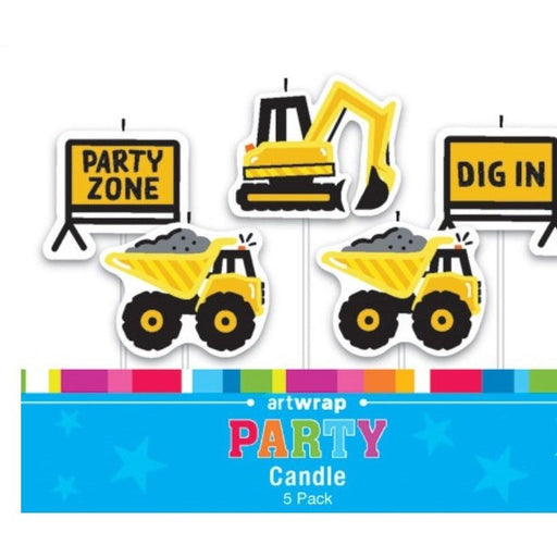 5pk Construction Party Zone Candles - Everything Party