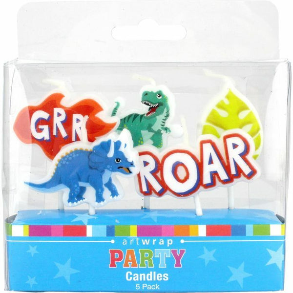 5pk Dinosaur Roar Birthday Candles - Everything Party
