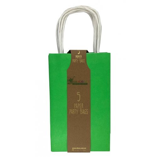 5pk Green Paper Party Gift Bags - Everything Party