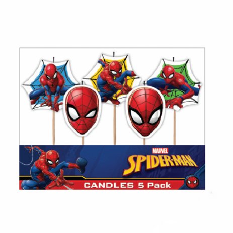5pk Marvel Spiderman Birthday Candles - Everything Party