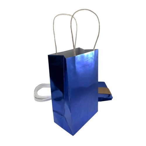 5pk Metallic Blue Paper Party Gift Bags - Everything Party