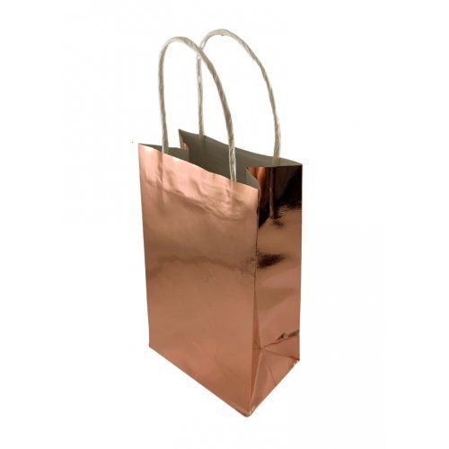 5pk Metallic Rose Gold Paper Party Gift Bags - Everything Party