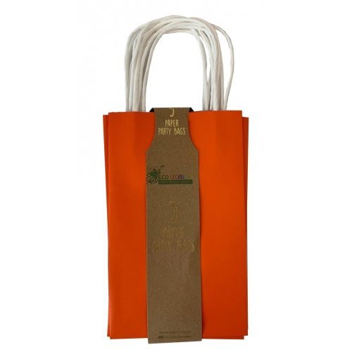5pk Orange Paper Party Gift Bags - Everything Party