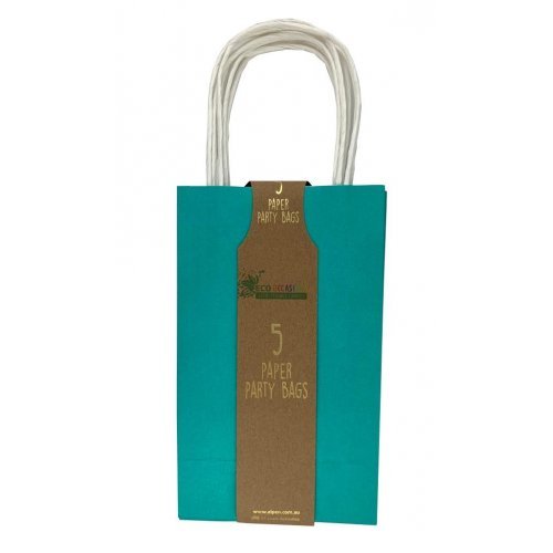 5pk Teal Paper Party Gift Bags - Everything Party