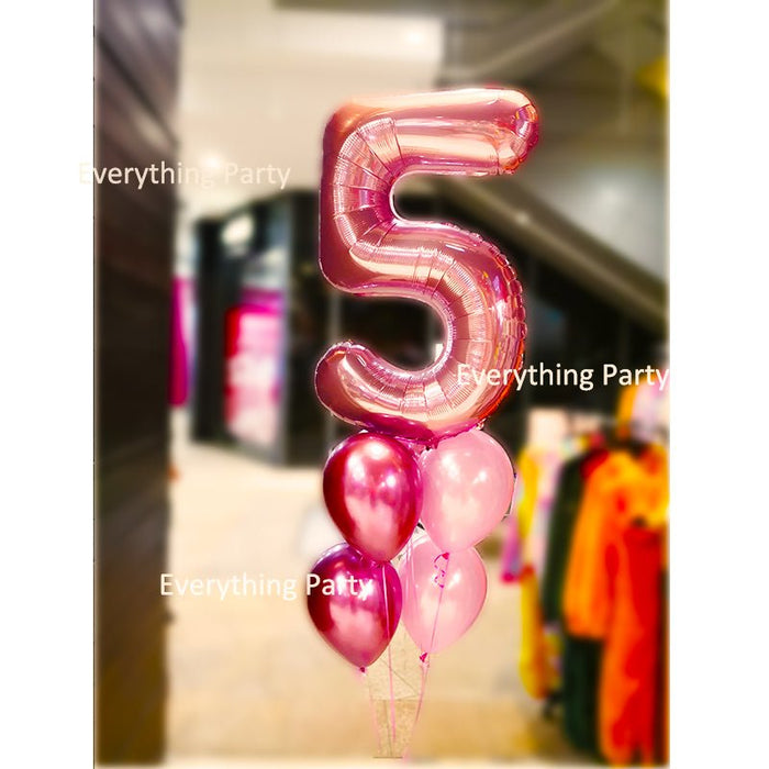 5th Birthday Girl Jumbo Number Helium Balloon Bouquet - Everything Party