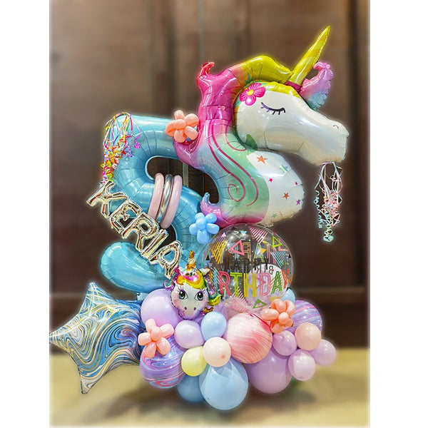 5th Birthday Unicorn Theme Balloon Arrangement Decoration - Everything Party