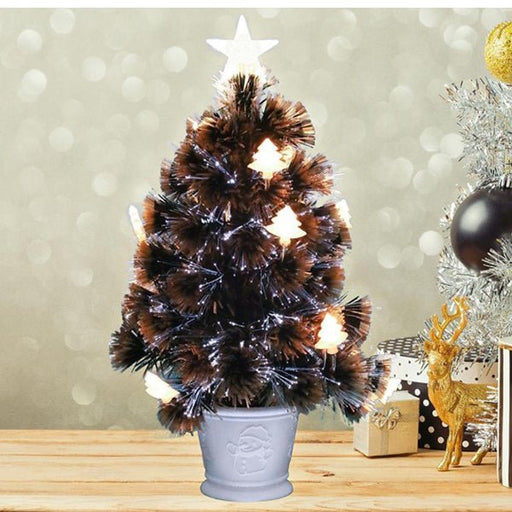 60cm Potted Green Christmas Tree with Ultra Bright Warm White Fibre Optic LED Lights - Everything Party