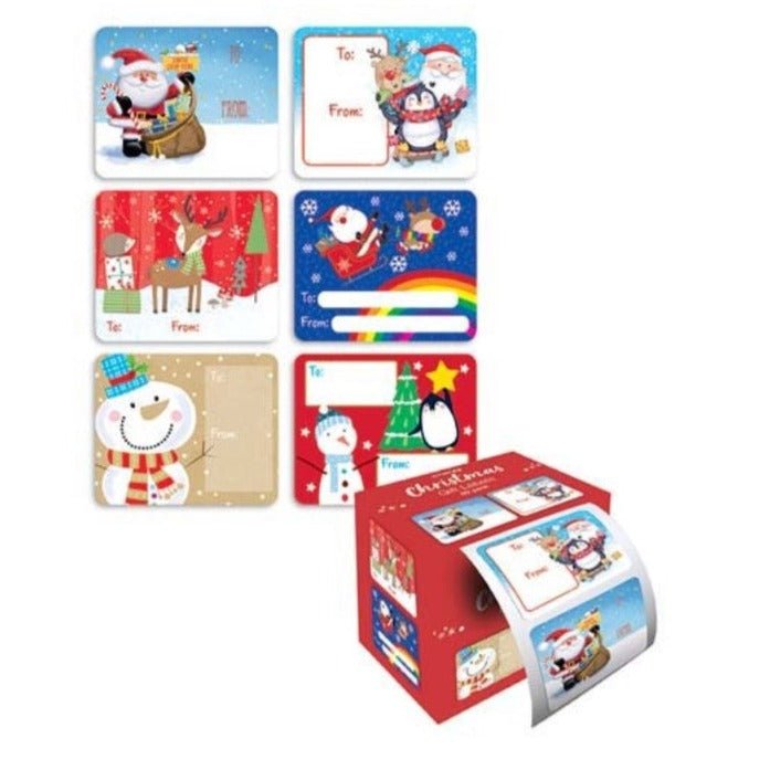 60pk Self Adhesive Kids Jumbo Christmas Gift Label Roll - Everything Party