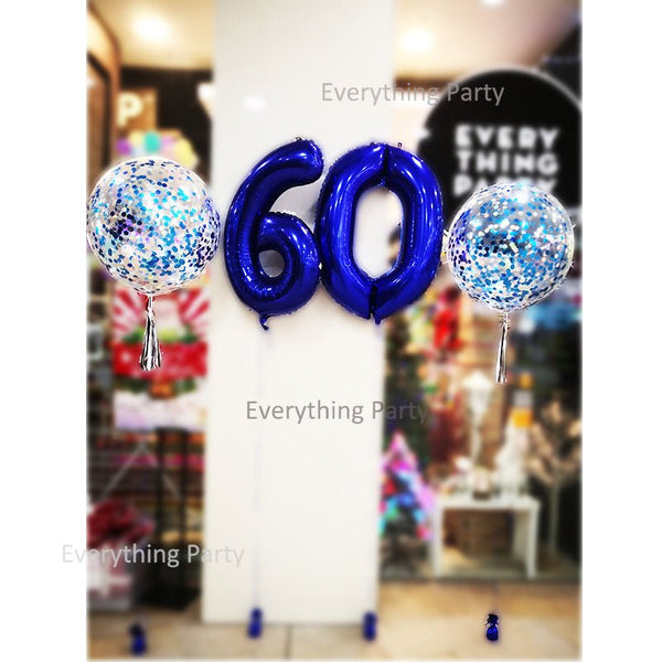 60th Birthday 2ft Confetti Balloon with Tassel set - Everything Party