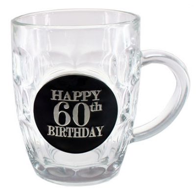 60th Birthday Badge Premium Dimple Stein - Everything Party