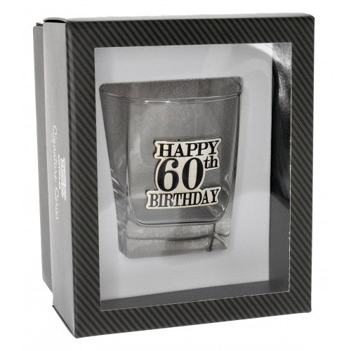 60th Birthday Badge Premium Scotch Glass - Everything Party