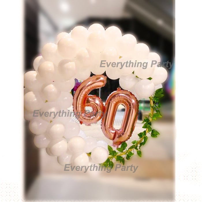 60th Birthday Balloon Wreath - Everything Party