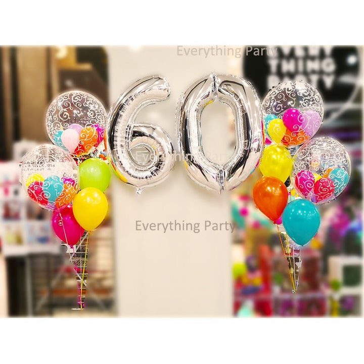 60th Birthday Gumball Helium Balloon Bouquet - Everything Party